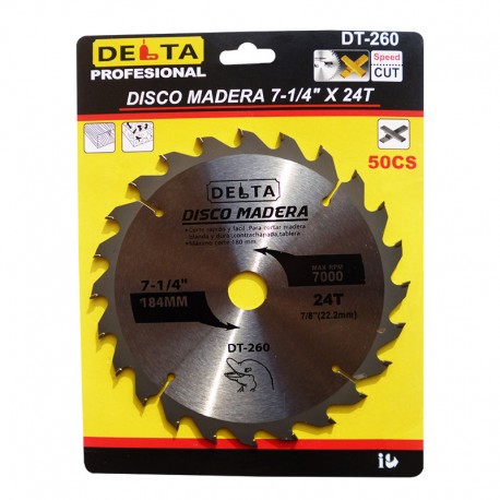 DISCO MADERA 7-1/4 X 24 DELTA